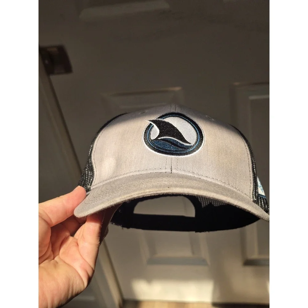 San Jose Sharks SGA Trucker Hat Snapback Gray Black Mesh NHL Wave Logo